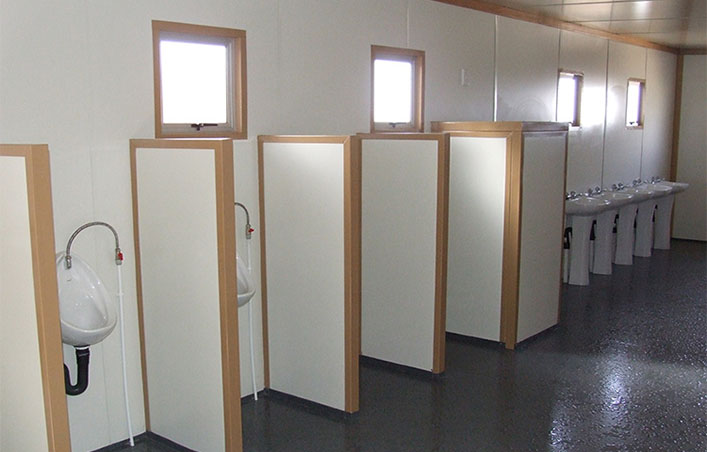 Container toilet and bathroom