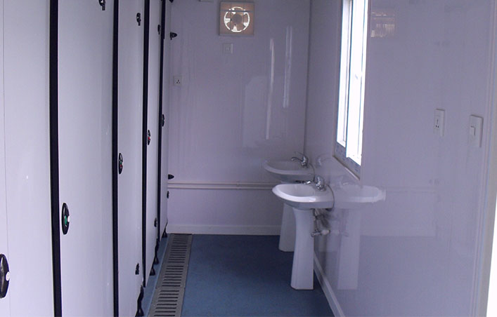 Container toilet and bathroom