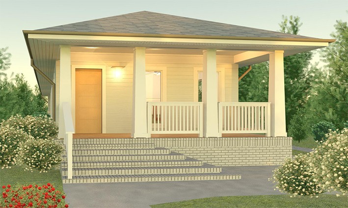 Simple style 2 bedrooms prefab cabin