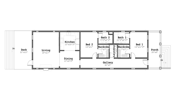 Simple style 2 bedrooms prefab cabin