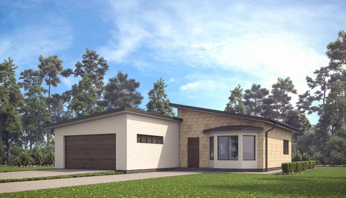 One storey private house with garage
