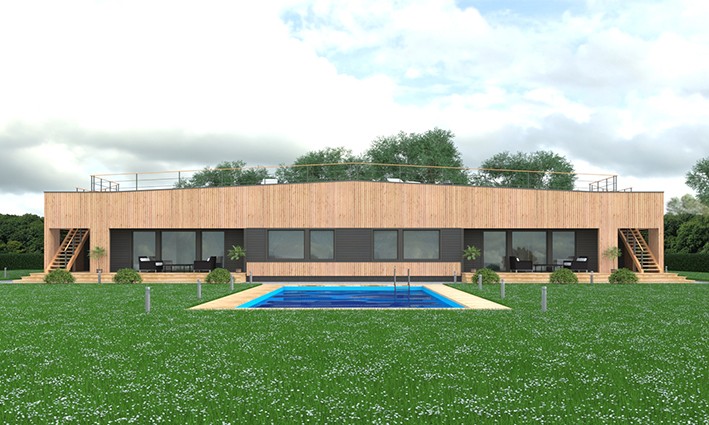 One storey house with roof terrace