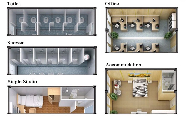 20ft portable flat pack container house