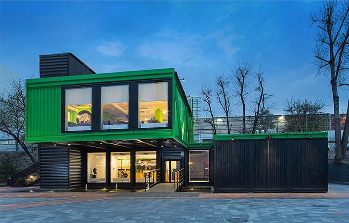 Shipping container cafe