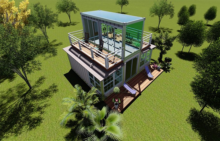 2 floor new design prefab expandable container house