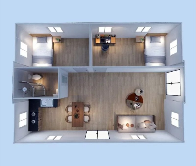 40ft container home Two Bedrooms Layout.jpg 40ft container home Two Bedrooms Layout.jpg