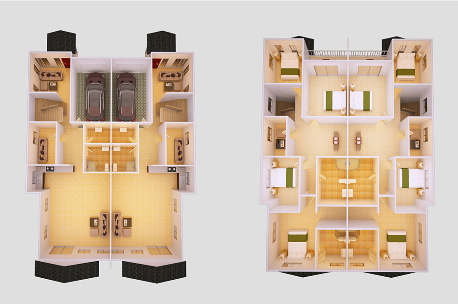 2  floor prefab apartment