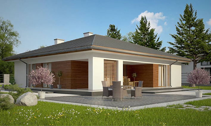 One storey family villa house