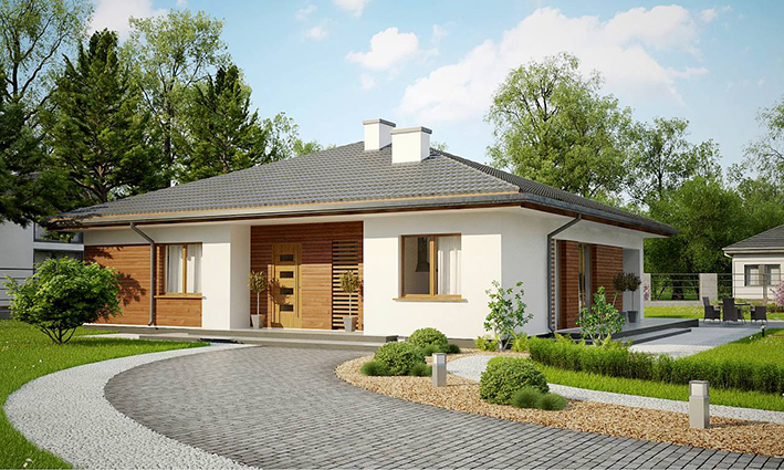 One storey family villa house