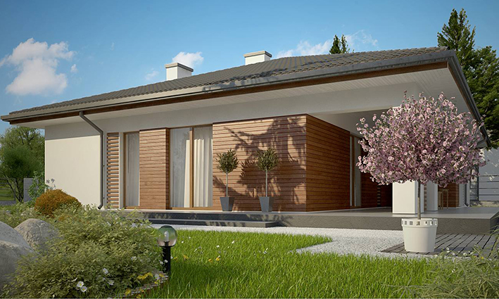 One storey family villa house
